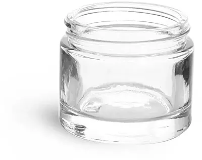 2.3 oz Clear Glass Thick Wall Cosmetic Jars (Bulk) Caps NOT Included