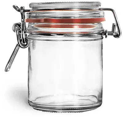 125 ml Glass Jars, Clear Glass Wire Bale Jars (Bulk), Caps Not Included