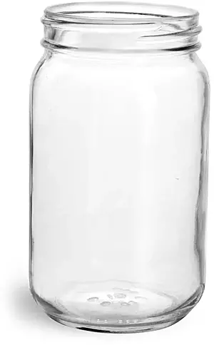 8 oz Clear Glass Wide Mouth Economy Jars (Bulk), Caps Not Included