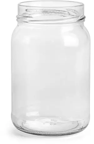 16.5 oz Clear Glass Wide Mouth Jars (Bulk), Caps NOT Included