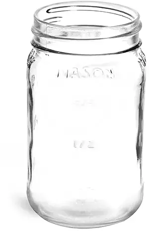 16 oz Flint Glass Mason Jars 70/450 (Bulk), Caps NOT Included