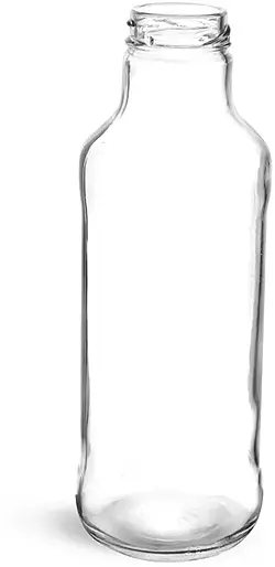 16 oz Clear Glass Beverage Bottles (Bulk), Caps NOT Included