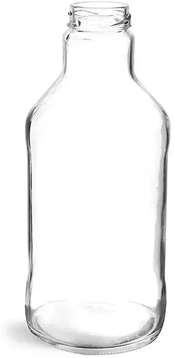 24 oz Clear Glass Beverage Bottles (Bulk), Caps NOT Included