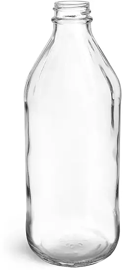 32 oz Clear Glass Vinegar Style Bottles (Bulk) Caps Not Included