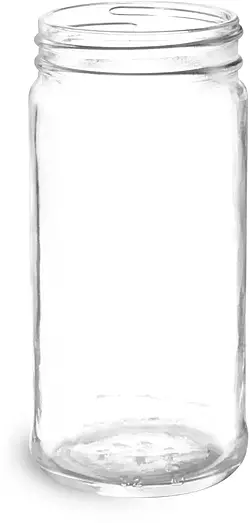 6 oz       Clear Glass Paragon Jars (Bulk), Caps NOT Included