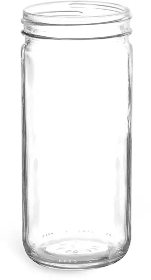 8 oz       Clear Glass Paragon Jars (Bulk), Caps NOT Included
