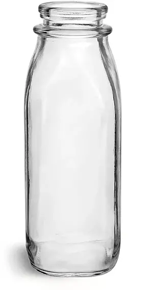 16 oz Glass Bottles, Clear Glass Dairy Bottles (Bulk), Caps Not Included