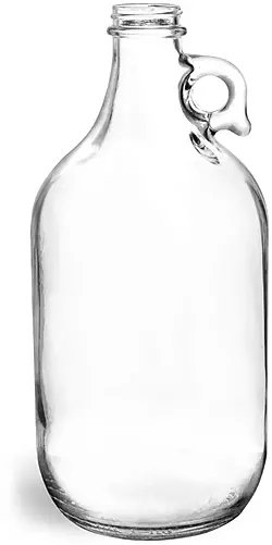 64 oz Clear Glass Round Jugs (Bulk), Caps NOT Included