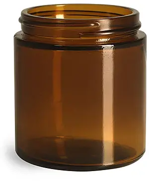 4 oz Amber Glass Straight Sided Jars (Bulk), Caps NOT Included