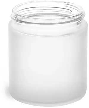 4 oz Frosted Glass Straight Sided Jars (Bulk), Caps Not Included