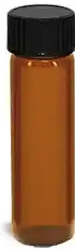 4 dram Amber Glass Vials w/ Black Phenolic Cone Lined Caps