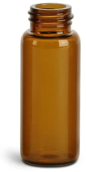 2 dram Amber Glass Vials (Bulk), Caps NOT Included