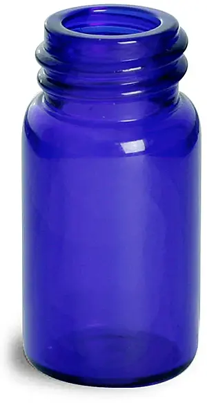5/8 dram Blue Glass Vials (Bulk), Caps Not included