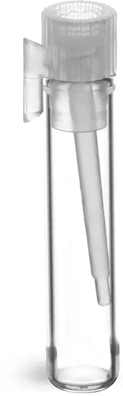 Clear Glass Perfume Sampler Vials w/ Applicator, 41 mm Height (Bulk)