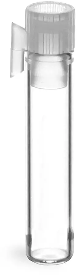 Clear Glass Perfume Sampler Vials w/ Natural PE Stopper No Applicator