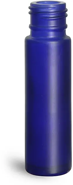 0.35 oz Glass Bottles, Blue Frosted Glass Roll On Containers (Bulk), Caps NOT Included