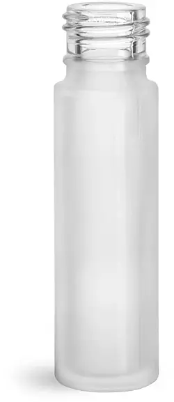 0.35 oz Glass Bottles, Clear Frosted Glass Roll On Containers (Bulk), Caps NOT Included