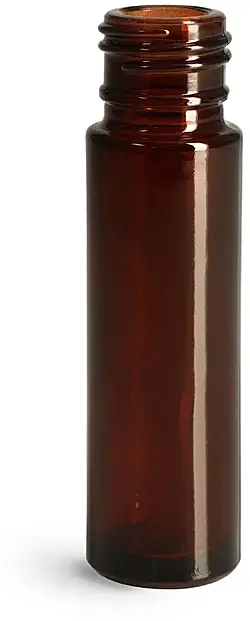 0.35 oz Glass Bottles, Amber Glass Roll On Containers (Bulk), Caps NOT Included