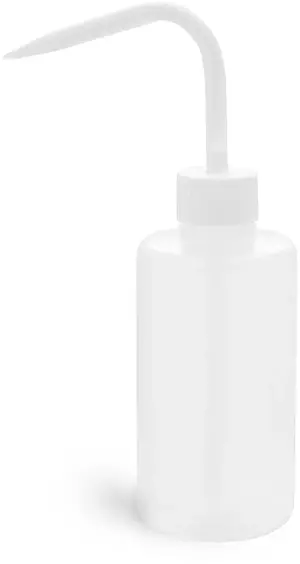 C. 8 oz Natural LDPE Wash Bottles w/ White Caps