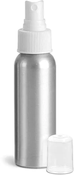 80 ml Aluminum Bottles w/ White Fine Mist Sprayers