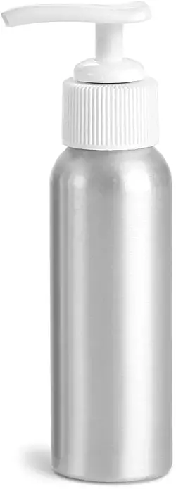 80 ml Aluminum Bottles w/ White Lotion Pumps