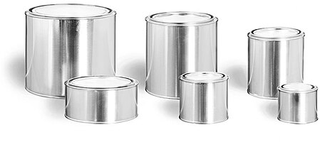 1 Gal Metal Tins, Round Metal Paint Cans w/ Handle and Plug