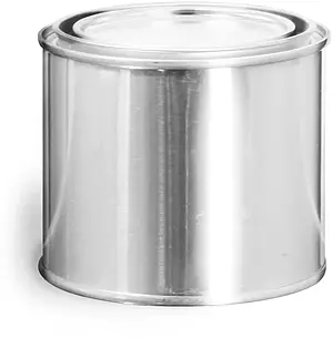 1/2 Pint Round Metal Paint Cans w/ Plugs