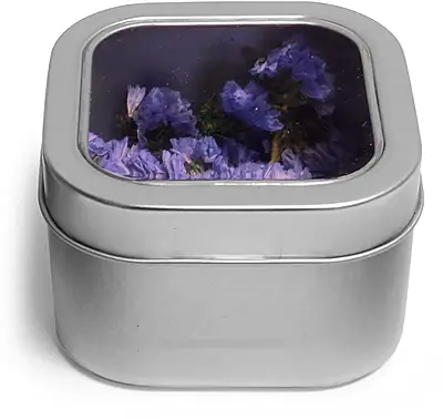 8 oz Square Metal Tins w/ Clear View Tops