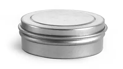 1/4 oz * Flat Metal Tins w/ Rolled Edge Covers
