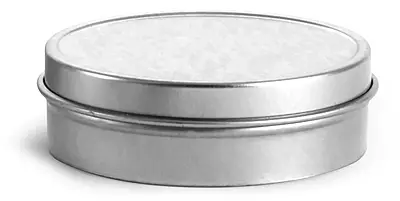 2 oz Flat Metal Tins w/ Rolled Edge Covers