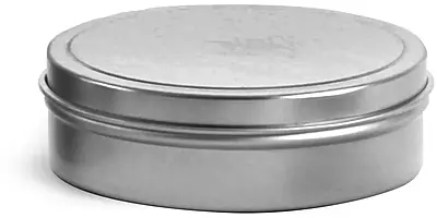 3 oz * Flat Metal Tins w/ Rolled Edge Covers