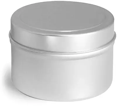 4 oz * Deep Metal Tins w/ Rolled Edge Covers