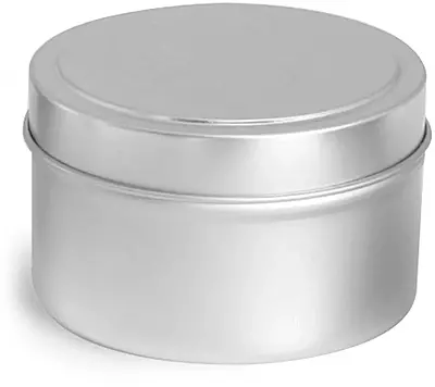 6 oz * Deep Metal Tins w/ Rolled Edge Covers