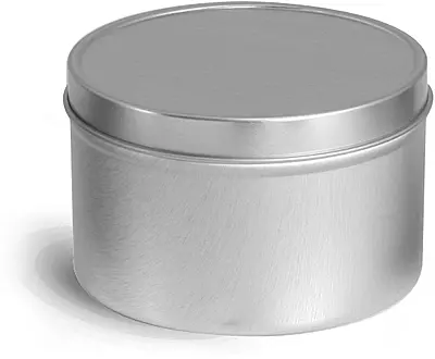 8 oz Deep Metal Tins w/ Rolled Edge Covers