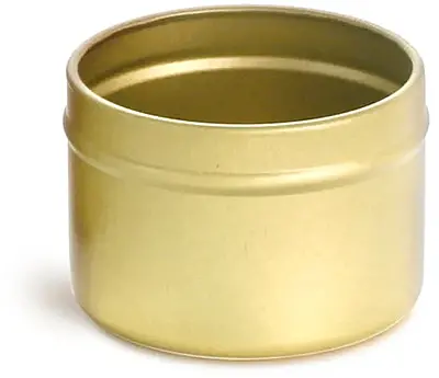 2 oz Gold Metal Tins (No Covers) (Bulk), Caps Not Included