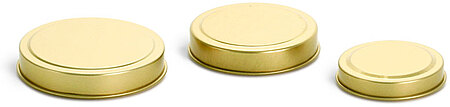 2 oz Gold Metal Tin Covers (Bulk), Caps Not Included