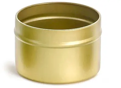 4 oz Gold Metal Tins (No Covers) (Bulk), Caps Not Included