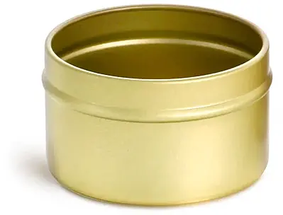 6 oz Gold Metal Tins (No Covers) (Bulk), Caps Not Included