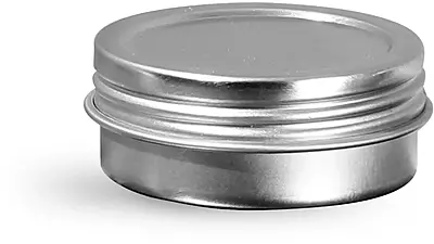 1/2 oz Silver Metal Twist Top Tins w/ Continuous Thread
