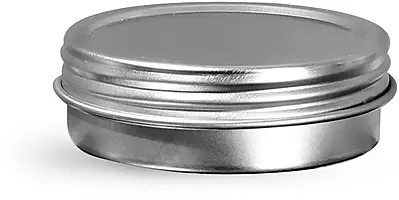 1 oz Silver Metal Twist Top Tins w/ Continuous Thread