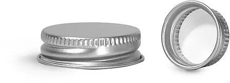 20/400  Metal Caps, Silver Aluminum PE Lined Caps