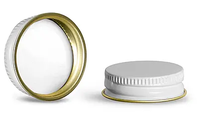 70/400  White Metal Pulp/Poly Lined Caps