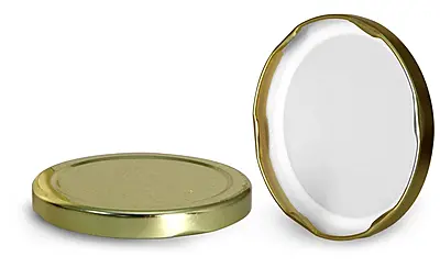 53/2020 Metal Caps, Gold Metal Plastisol Lined Lug Caps