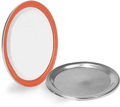 70 mm, Flat Plastisol Lid Only (no band included) Metal Caps, Silver Plastisol Lined Canning Lids
