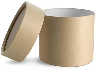 8 oz Brown Paperboard Jars w/ Flush Fit Lids