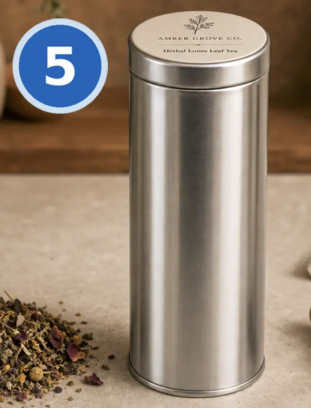Silver Metal Tea Tins