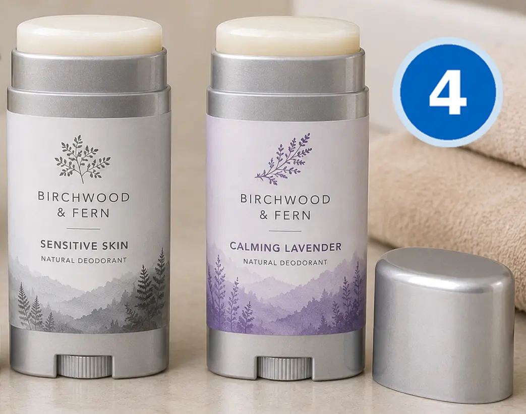Silver Polypropylene Deodorant Tubes