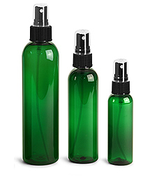 Green PET Bottles w/ Black Sprayers