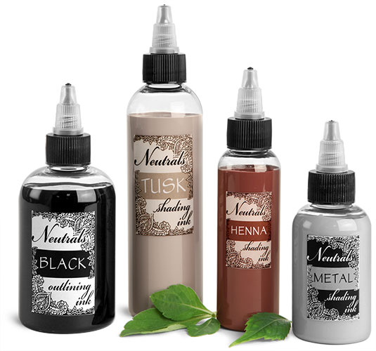 Clear PET Plastic Tattoo Ink Bottles