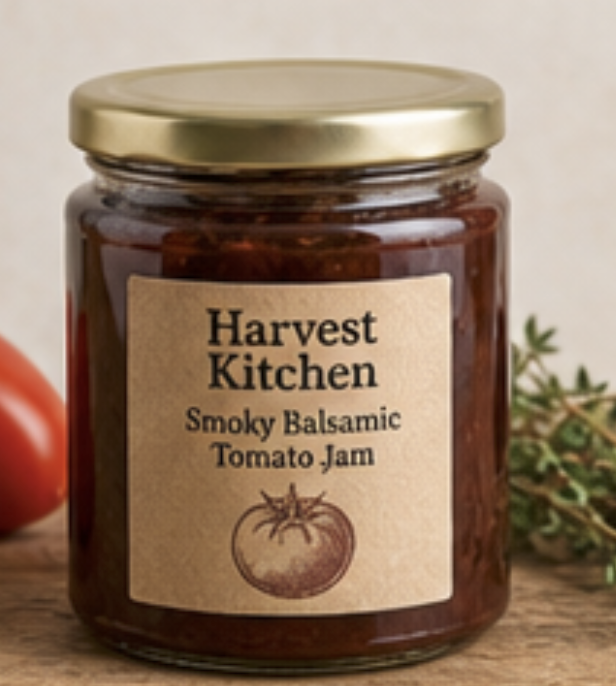 Smoky Balsamic Tomato Jam Glass Jar
